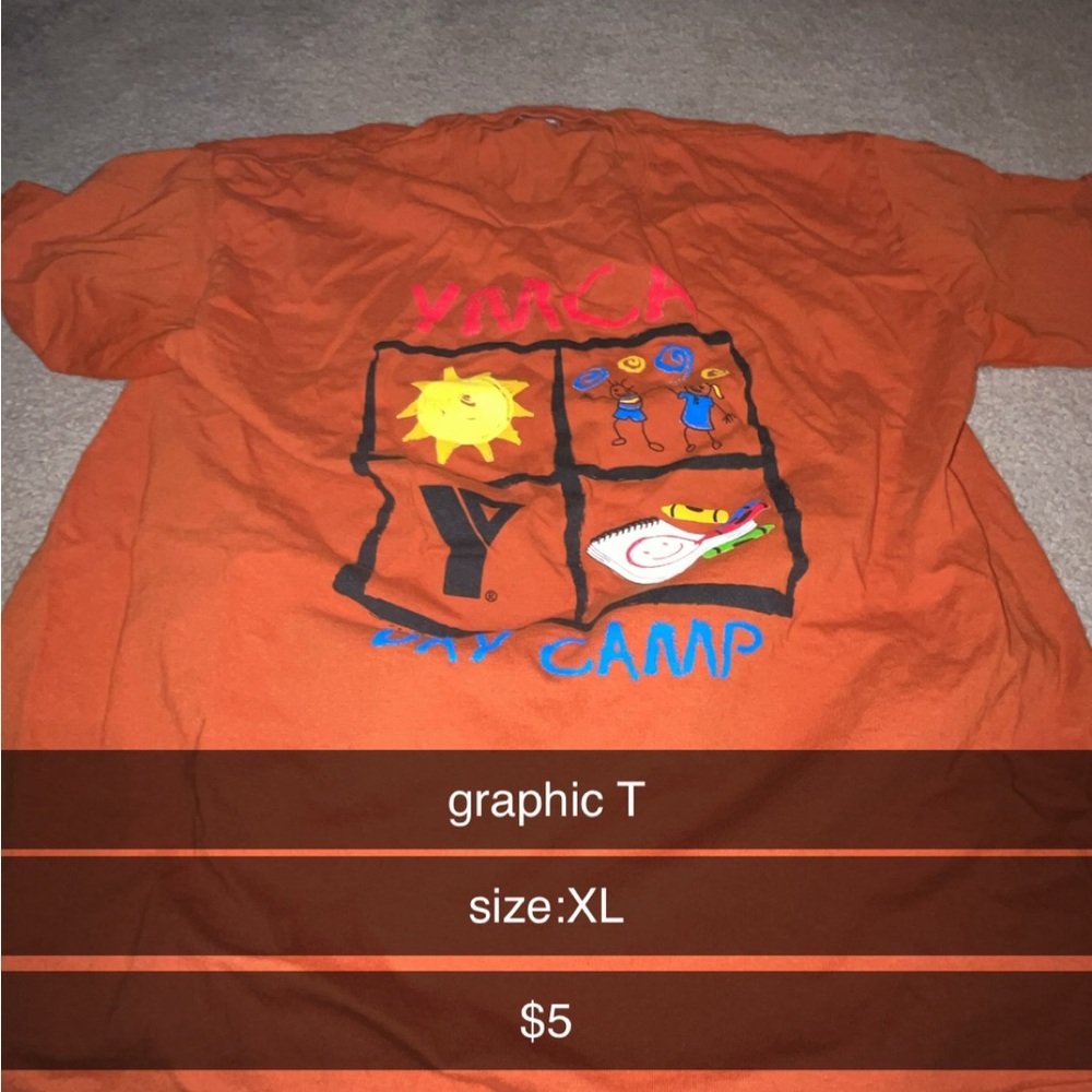 YMC Men’s Orange Graphic T-Shirt